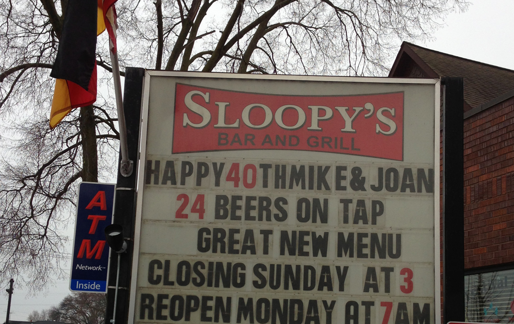 Sloopys Lighted Sign